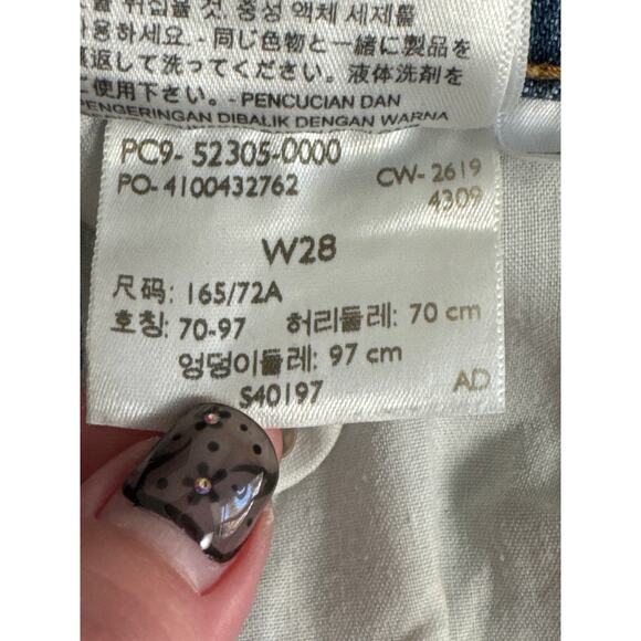 Levi's Womens Wedgie Skinny Jeans Distressed Light Wash Raw Hem Size 28 - Picture 6 of 12